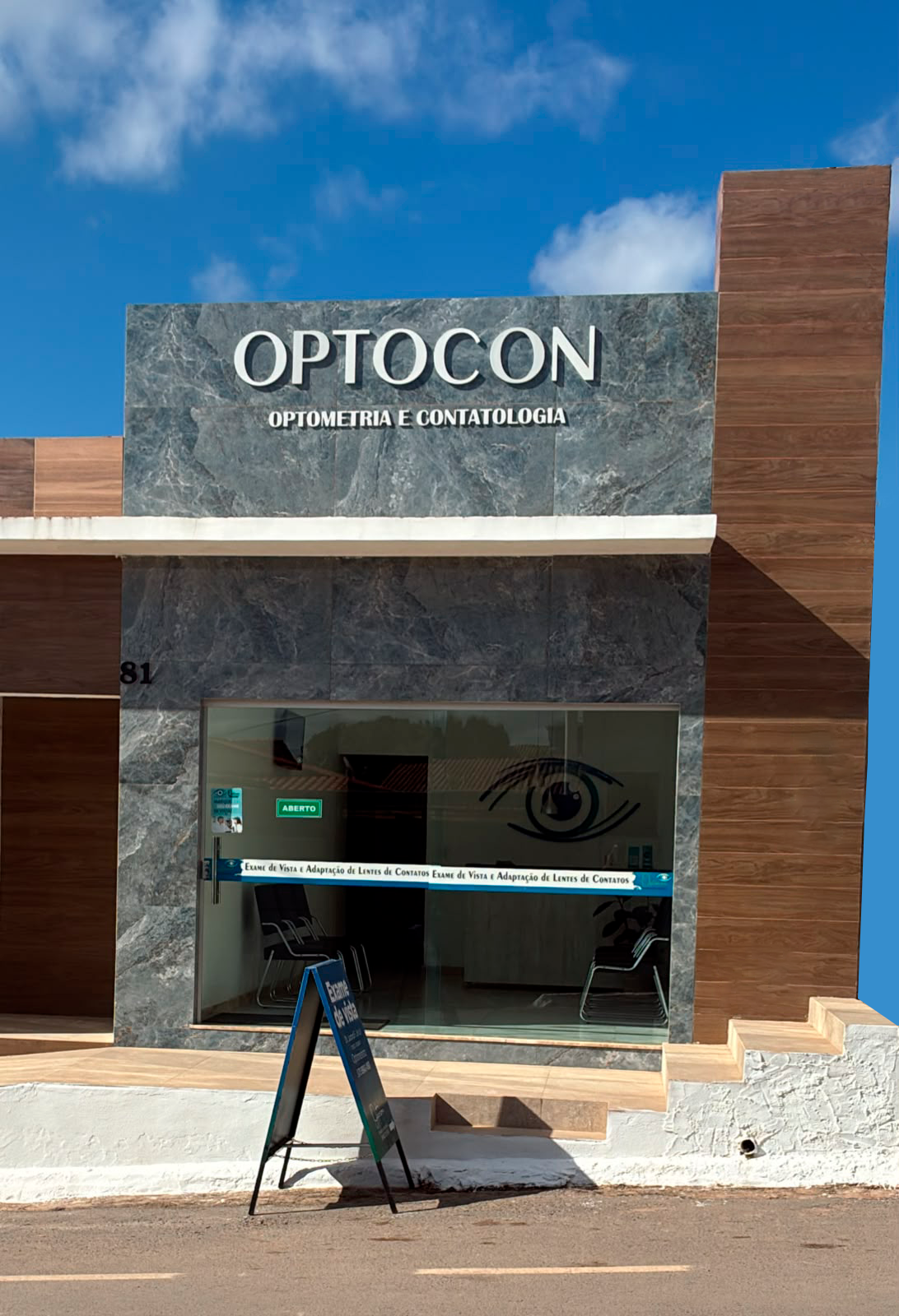Fachada da OPTOCON Optometria e Contatologia em Seabra